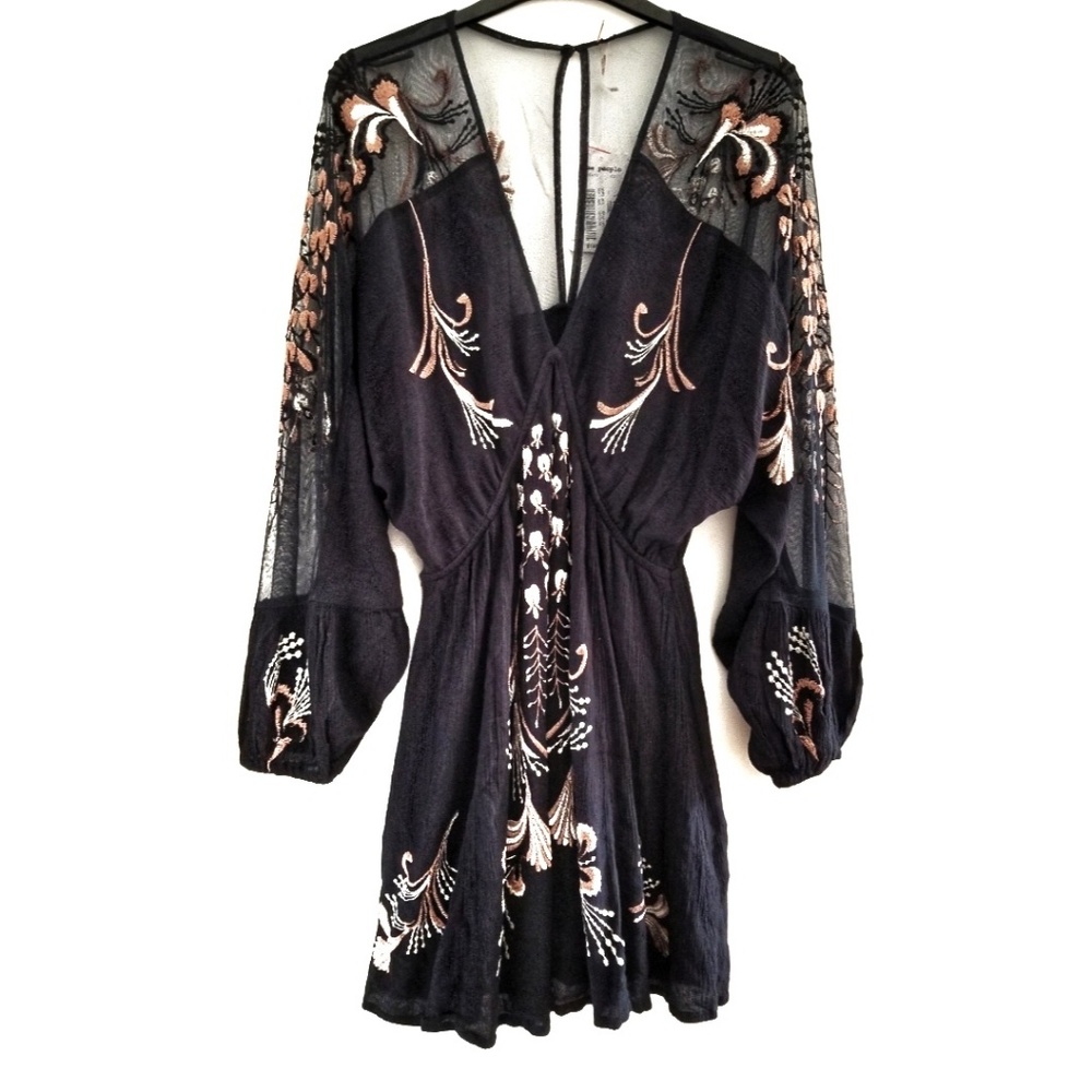 Free People Embroidered Plunge Dress - Picture 5 of 8